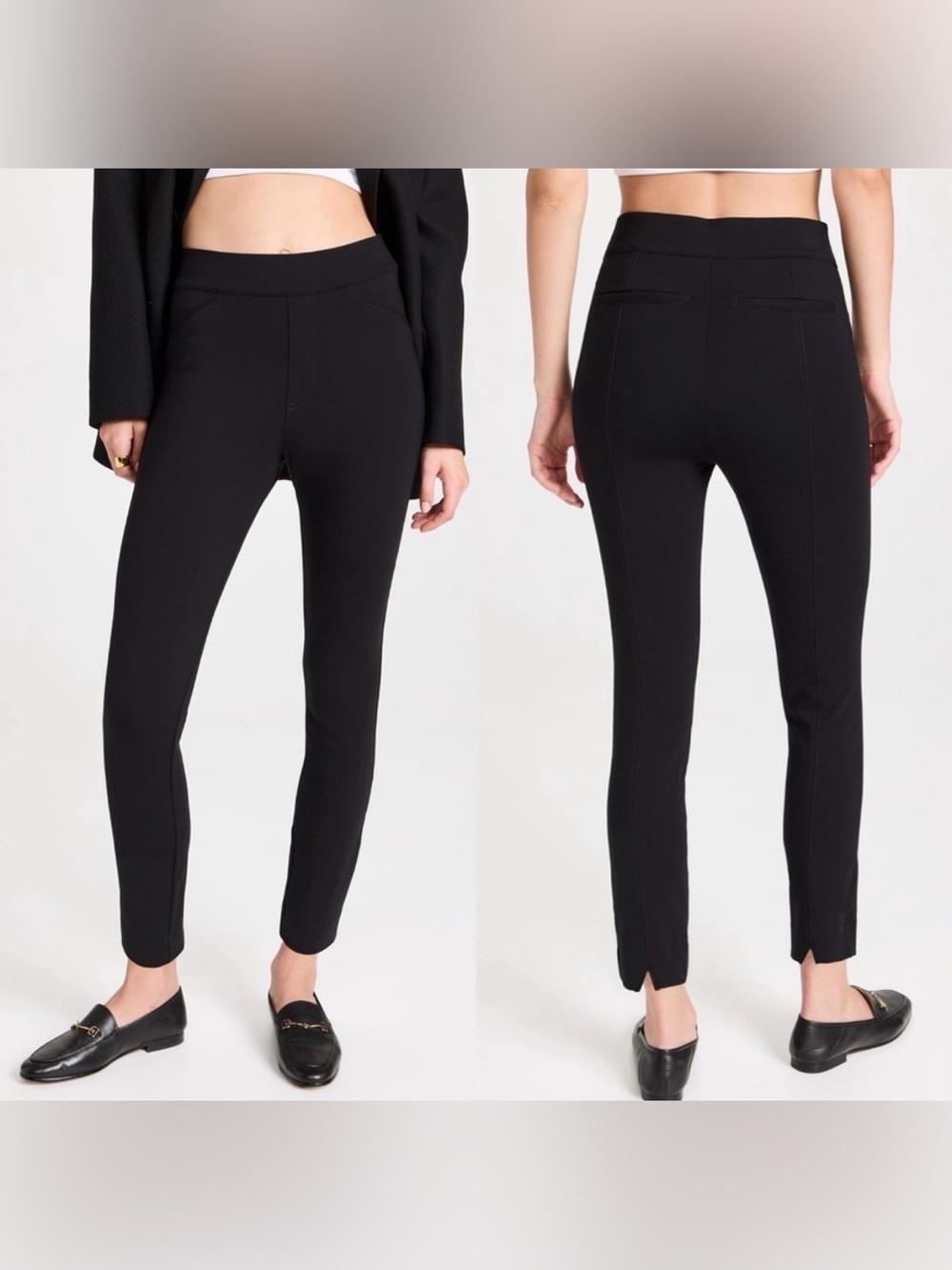 Spanx The Perfect Pant Back Seam Ponte Pant classic black ankle Size Small EUC